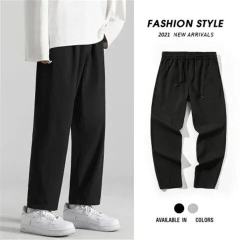 Wongn Men Casual Pants Harajuku Korean Style Baggy Suit Trousers