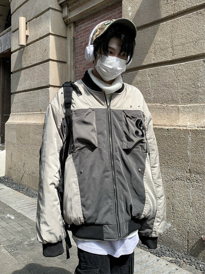 Wongn Color Spell Wind Flight Jacket Loose Spring Fashion Coat