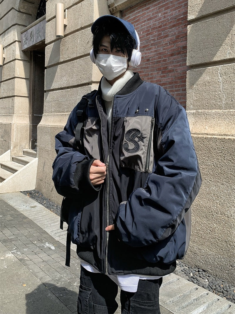 Wongn Color Spell Wind Flight Jacket Loose Spring Fashion Coat