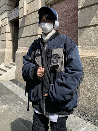 Wongn Color Spell Wind Flight Jacket Loose Spring Fashion Coat