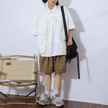 Wongn Cityboy Multi Pocket Retro Short Sleeved Functional Utility Shirt