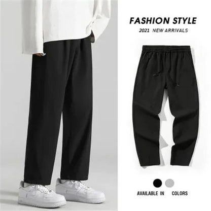 Wongn Men Casual Pants Harajuku Korean Style Baggy Suit Trousers