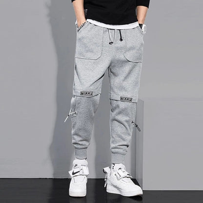 MISNIKI Men's Harajuku Hip Hop Cargo Pants Streetwear Fashion Joggers