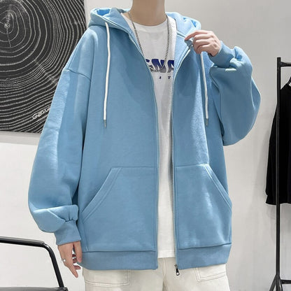 MISNIKI Men's Casual Hooded Fashion Jacket Zipper Tracksuit Outerwear