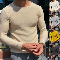 Men's Casual Slim Fit Round Neck Knit Long Sleeve Sweater