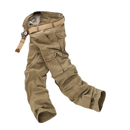 Rugged Men's Loose Tactical Cargo Pants with Multi-Pocket Design