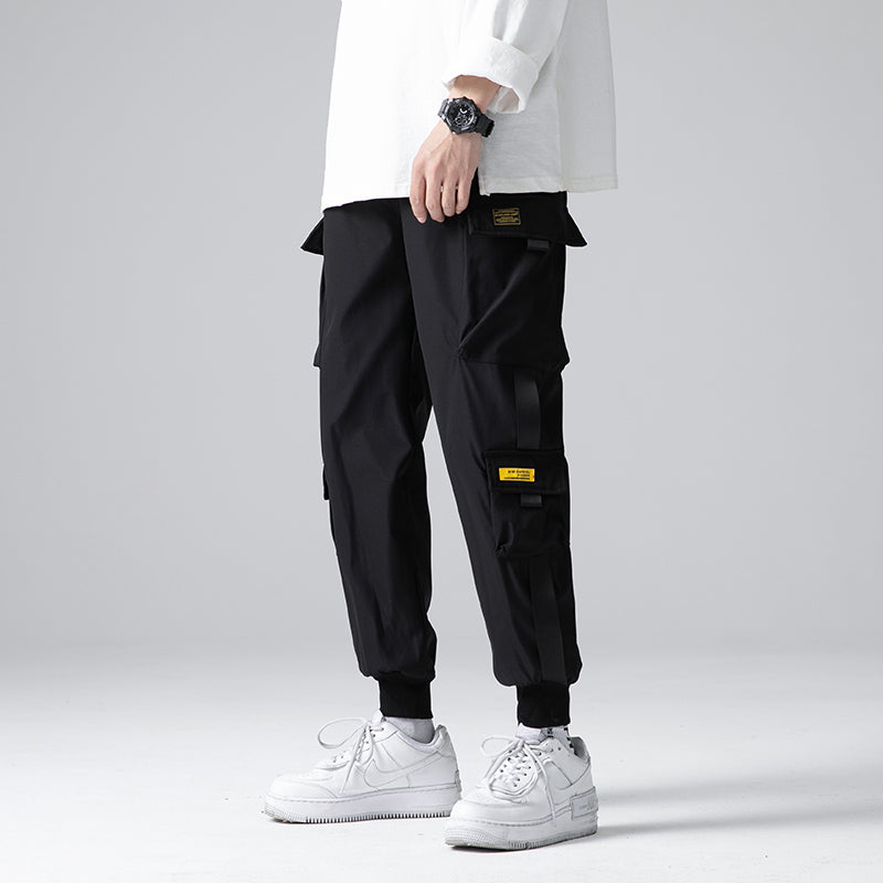 Wongn Men's Harem Joggers Hip Hop Streetwear Cargo Pants