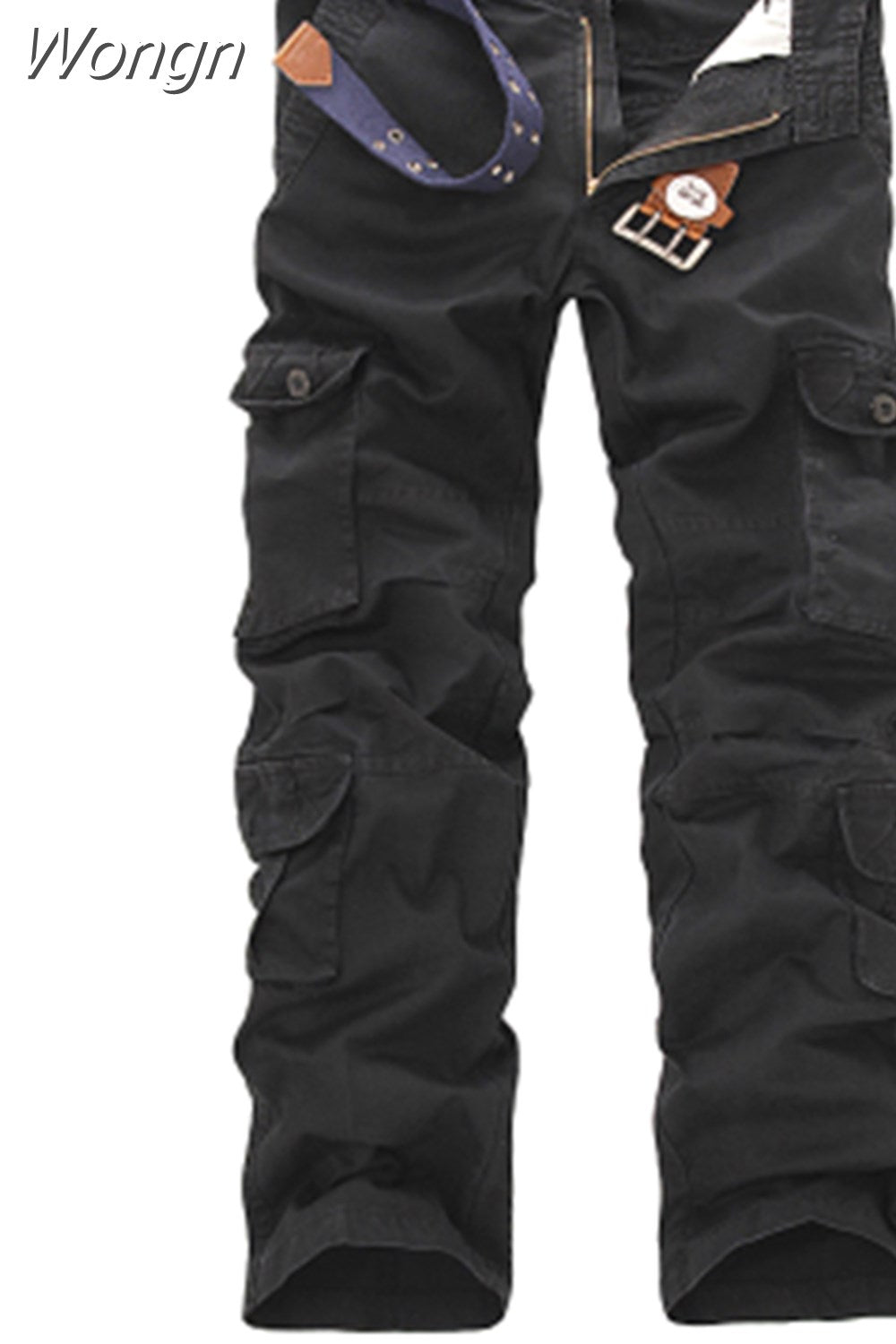 Rugged Men's Loose Tactical Cargo Pants with Multi-Pocket Design