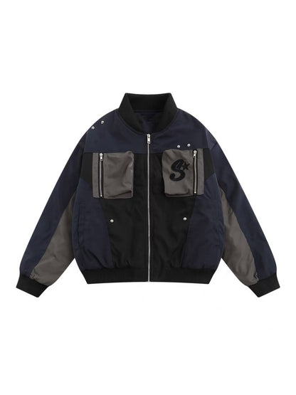 Wongn Color Spell Wind Flight Jacket Loose Spring Fashion Coat