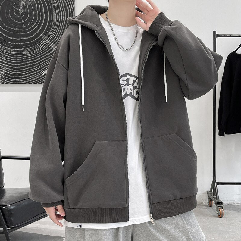 MISNIKI Men's Casual Hooded Fashion Jacket Zipper Tracksuit Outerwear