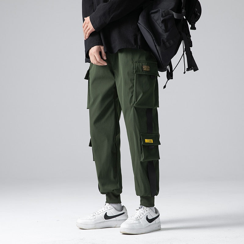 Wongn Men's Harem Joggers Hip Hop Streetwear Cargo Pants