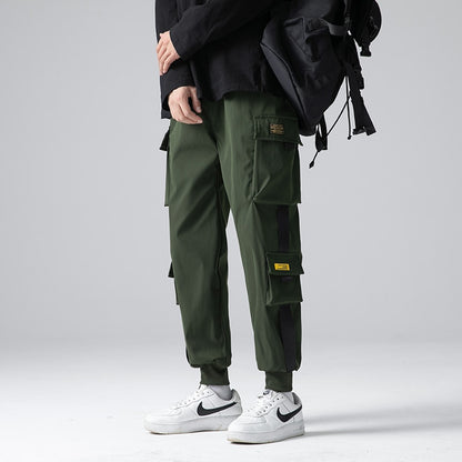 Wongn Men's Harem Joggers Hip Hop Streetwear Cargo Pants