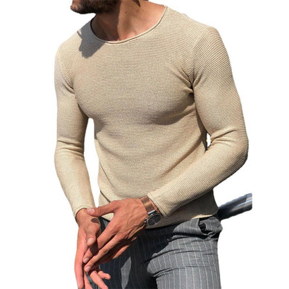 Men's Casual Slim Fit Round Neck Knit Long Sleeve Sweater