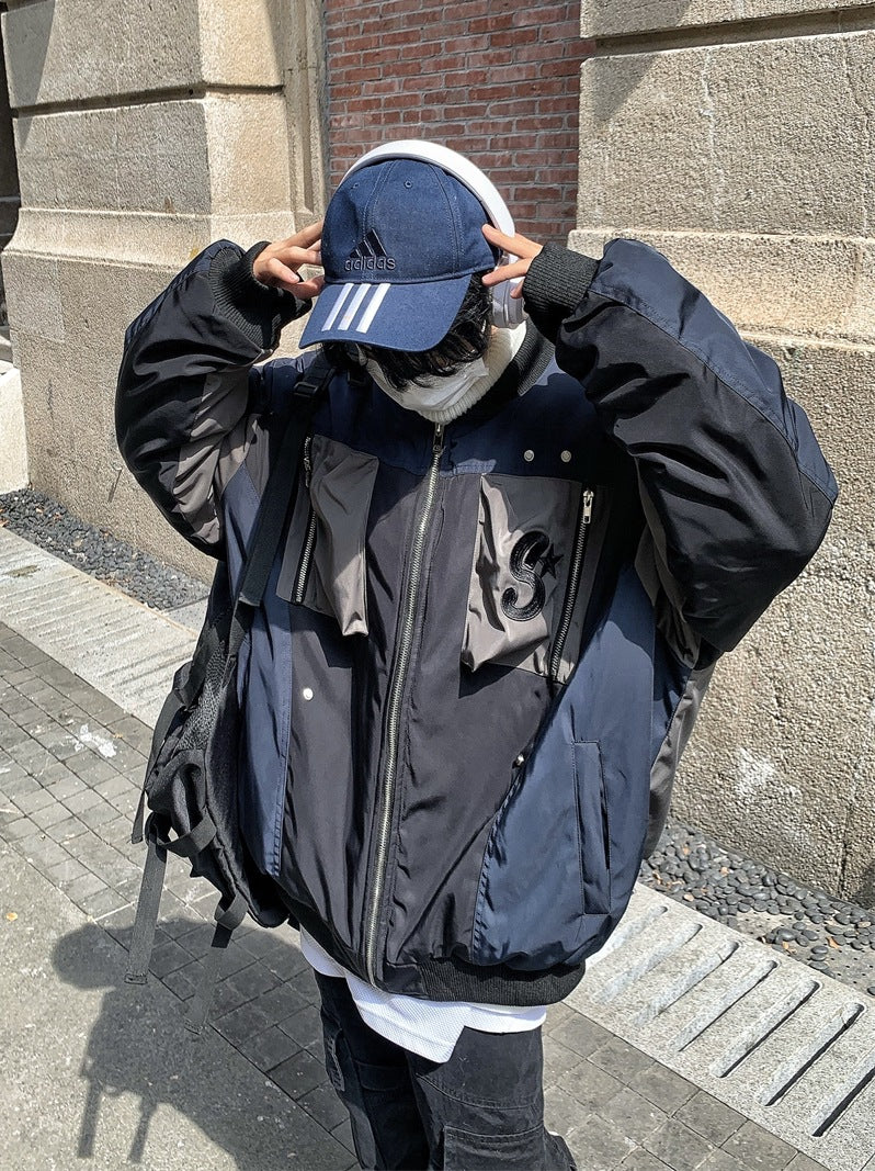 Wongn Color Spell Wind Flight Jacket Loose Spring Fashion Coat