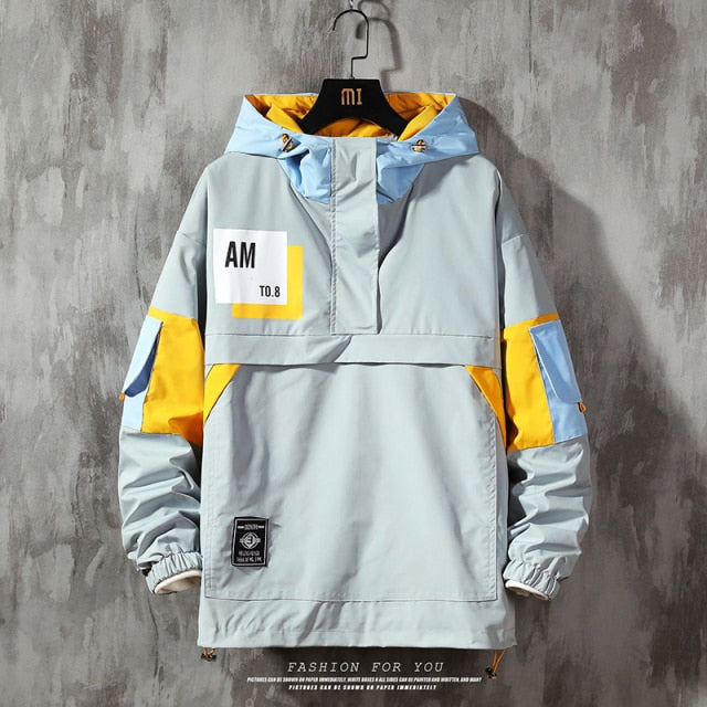 Mens Waterproof Casual Streetwear Windbreaker Hoodie Spring Autumn Jacket