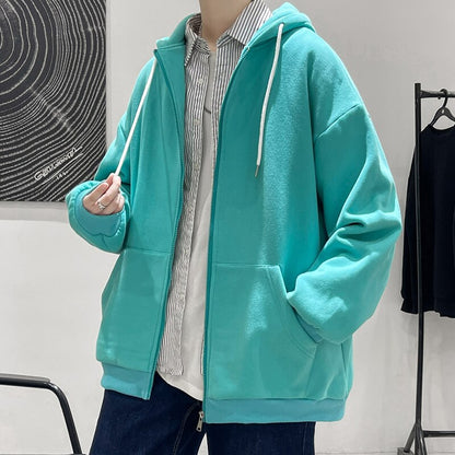 MISNIKI Men's Casual Hooded Fashion Jacket Zipper Tracksuit Outerwear