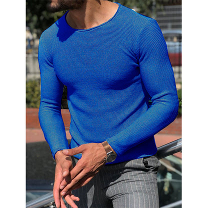Men's Casual Slim Fit Round Neck Knit Long Sleeve Sweater